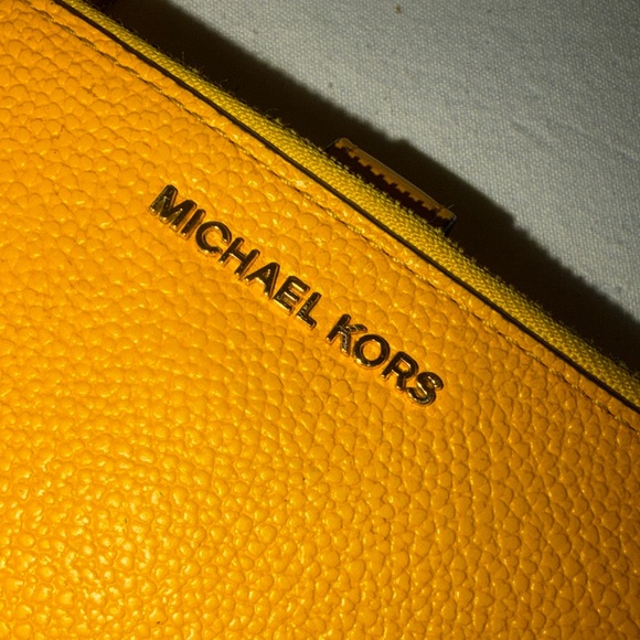 Michael Kors Mustard Leather Wristlet - Picture 5 of 9